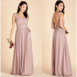 Birdy Grey M Jan Bridesmaid Dress Gown Backless Scoop Neck Pink Mauve 6 8